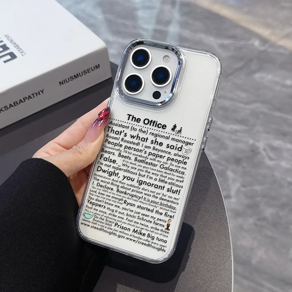 The office Tv Show Hot  Phone Case For iPhone 17 16e 16 15 14 13 12 11 mini Pro Max X XR XSMAX 8 Air Plus Transparent Soft Cover