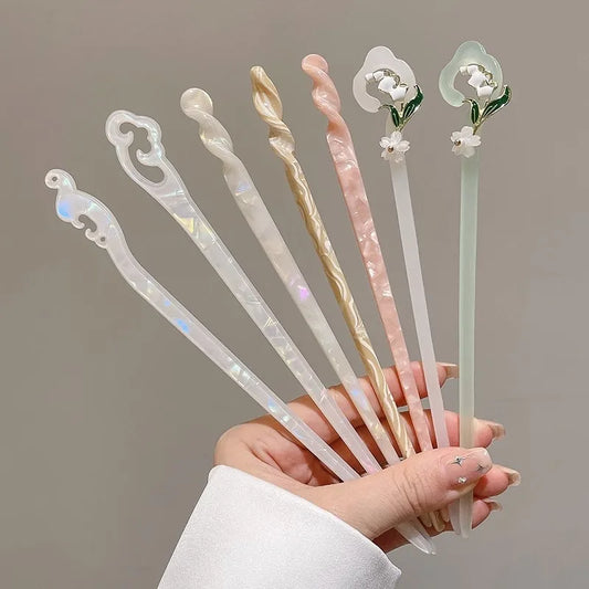 1pc Lily of the Valley Hairpin For Women At the Back of the Head Coiled Hair Hairpin Ancient Style Jade Hairpin Cheongsam Hanfu