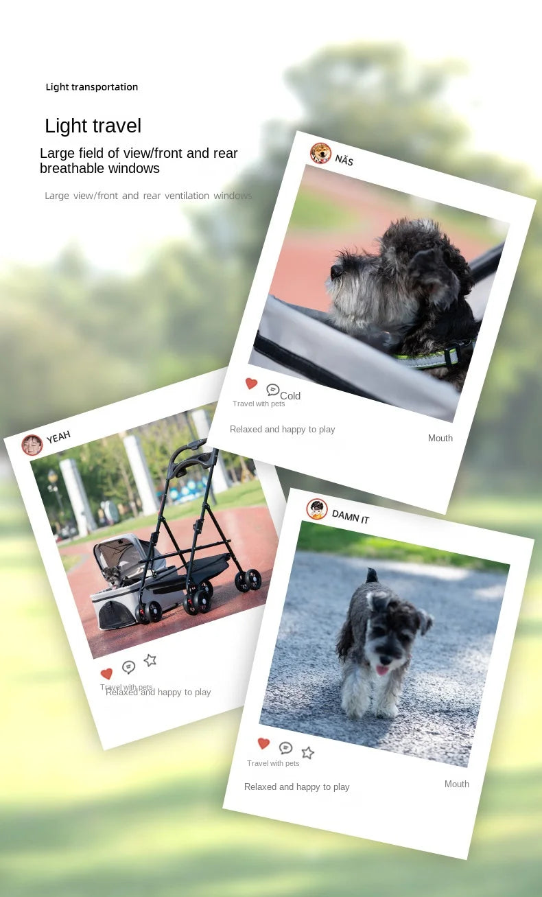 Pet Cart, Dog, Cat, Teddy Baby Stroller, Small Pet Cart, Lightweight and Foldable for Outdoor Travel