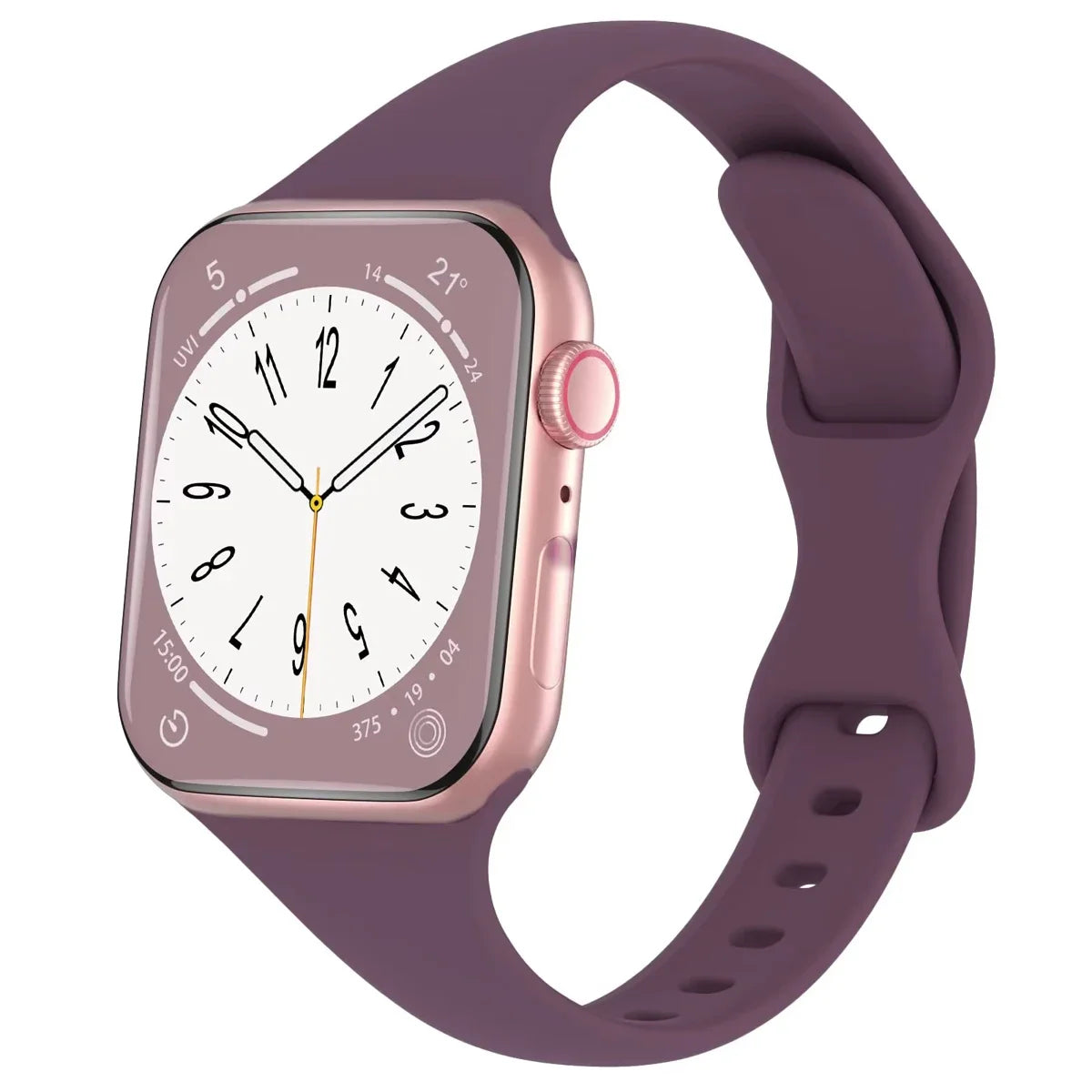 Thin Silicone Strap For Apple Watch 40mm 44mm 45mm 41mm 38mm 42mm Solid Color Strap Bracelet For IWatch Series 1 2 3 4 5 6 SE 7
