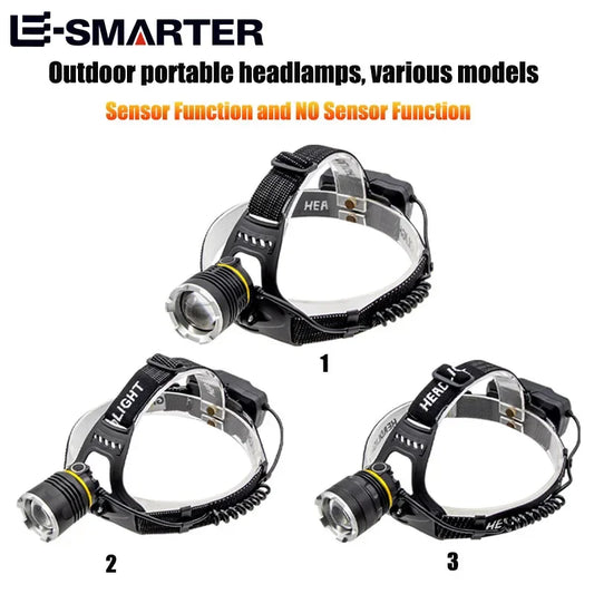 XHP90 Sensor Headlight High Power LED Headlamp Rechargeable Flashlight Built-in 18650 Battery Fishing Camping Head Lamp