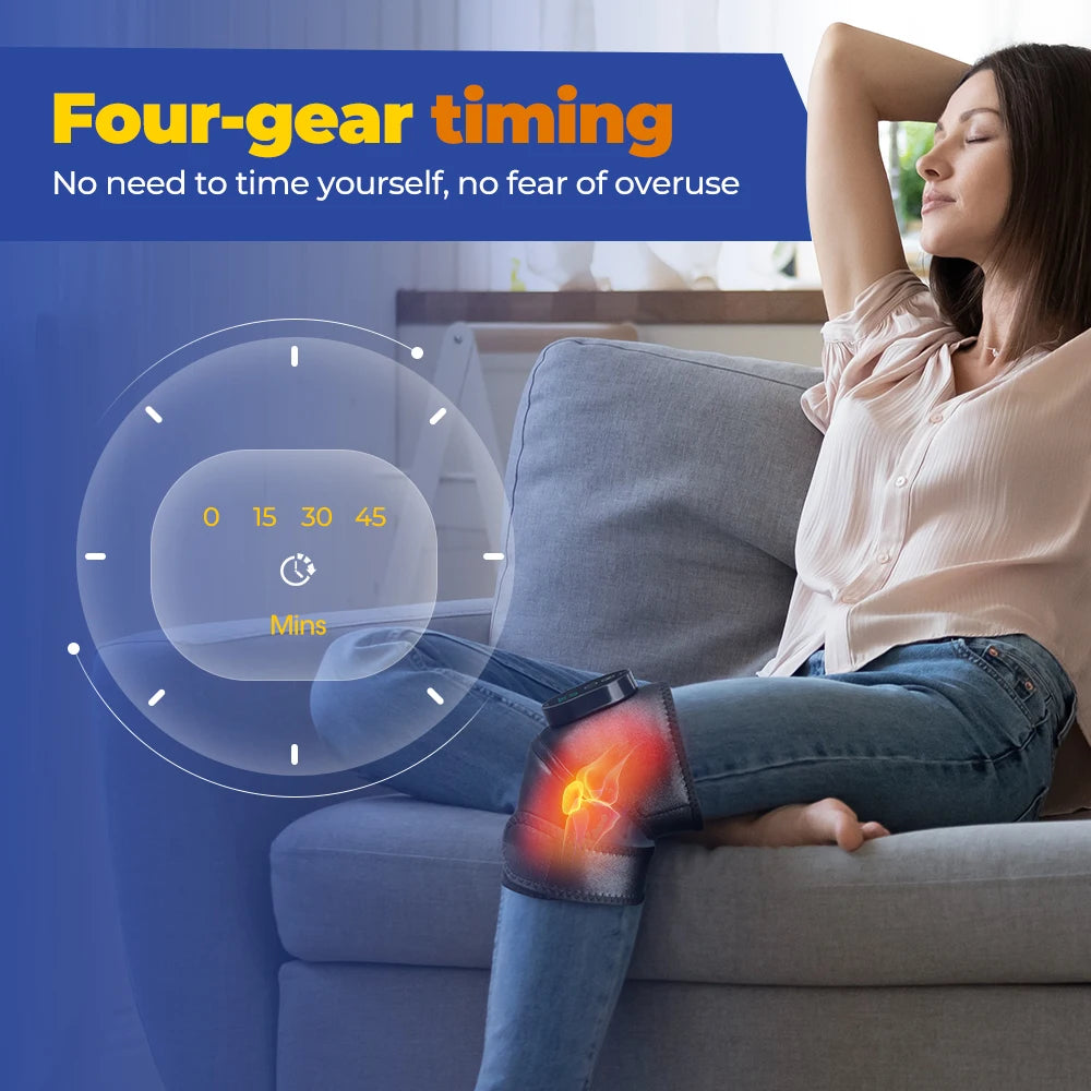 3 in 1 Heating Pad Shoulder Knee Elbow Brace for Arthritis Hot Compresss Joint Massage Strap Promote Blood Circulation Kneepad