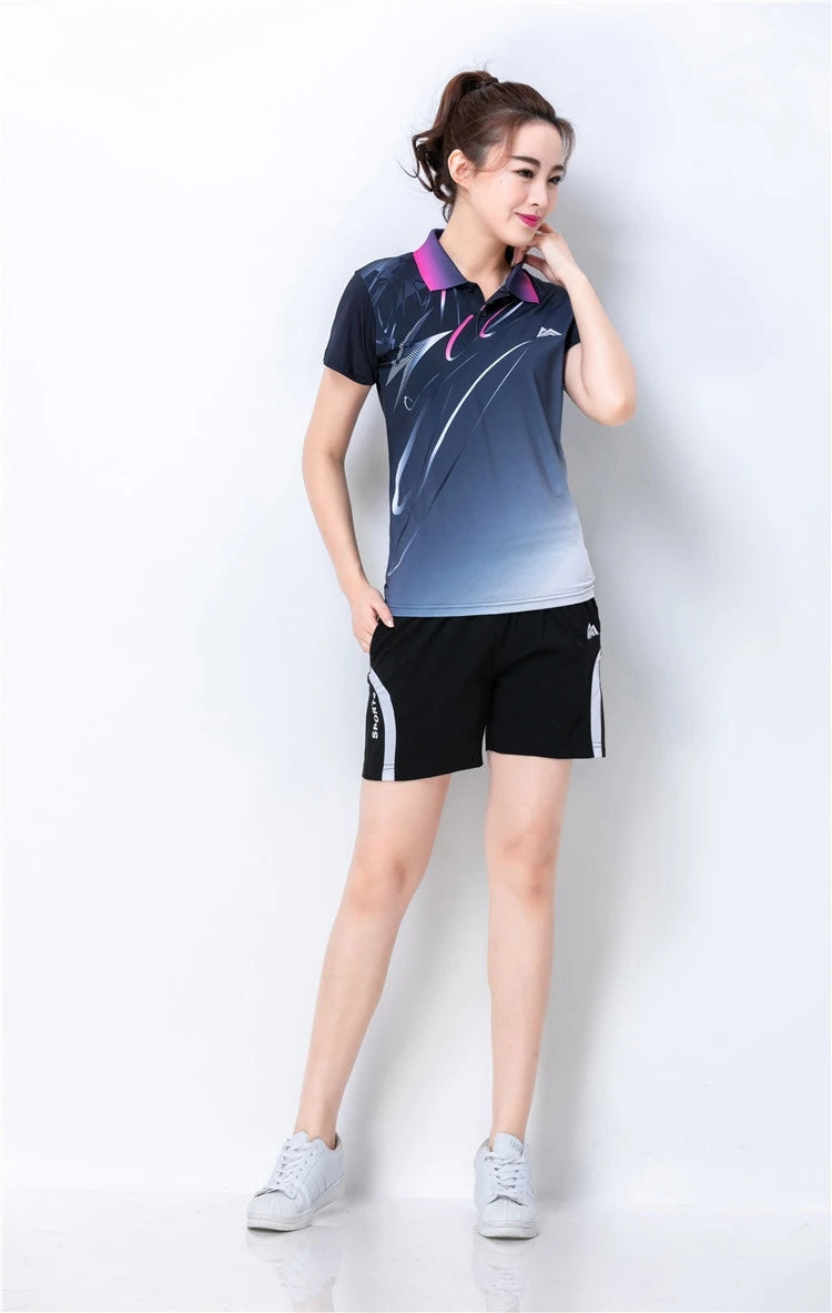 Quick dry Tennis tshirts,badminton sportswear shirt men/women,table tennis V-neckshirt,game clothes custom volleyball shirt 6907