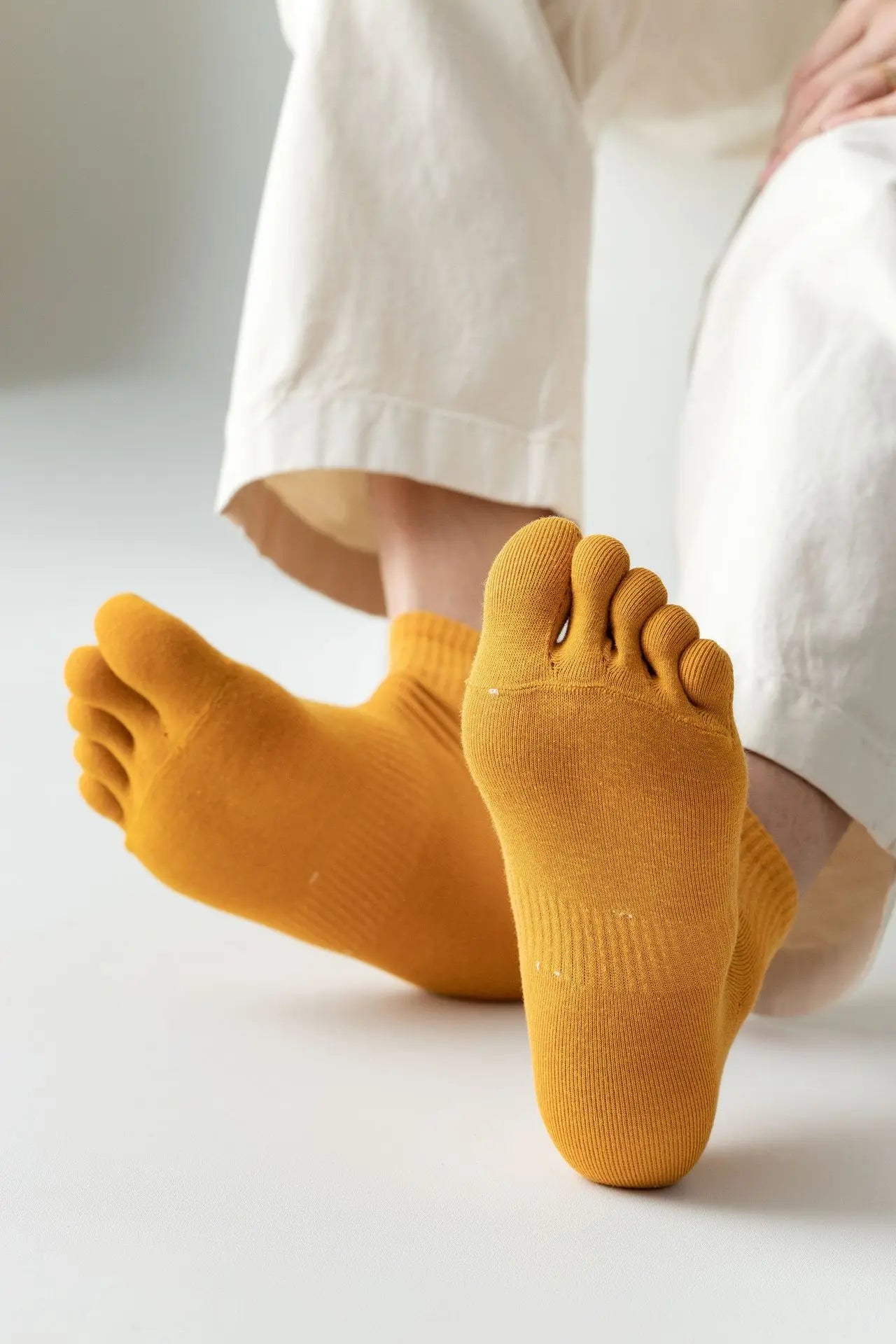 Men's Five Finger Ankle Sport Socks Cotton Breathable Mesh No Show Socks with Toes Fashion Sweat-absorbing High Quality Sokken