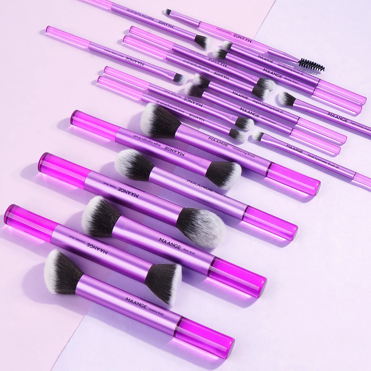 MAANGE 20PCS Professional Makeup Brush Set Premium Synthetic Foundation Face Powder Blush Concealers Soft Dense Makeup Tools