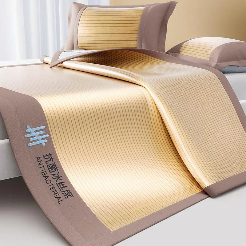 New Silky Touch Antibacterial Cooling Mattress Sleeping Naked Skin-friendly Summer Sleeping Mat Solid Color Cushion for Bedding