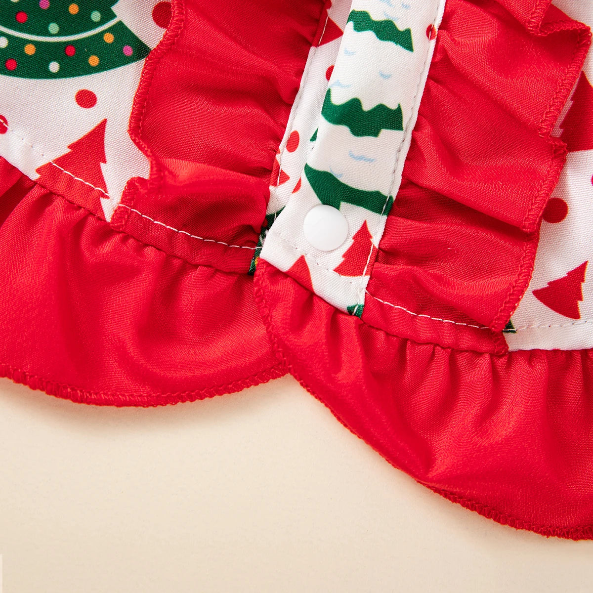 Pet Christmas Dress Xmas Tree Printed Ruffle Skirt Puppy Holiday Outfit Cute Pet Party Costume for Small Medium Dogs Cats Teddy