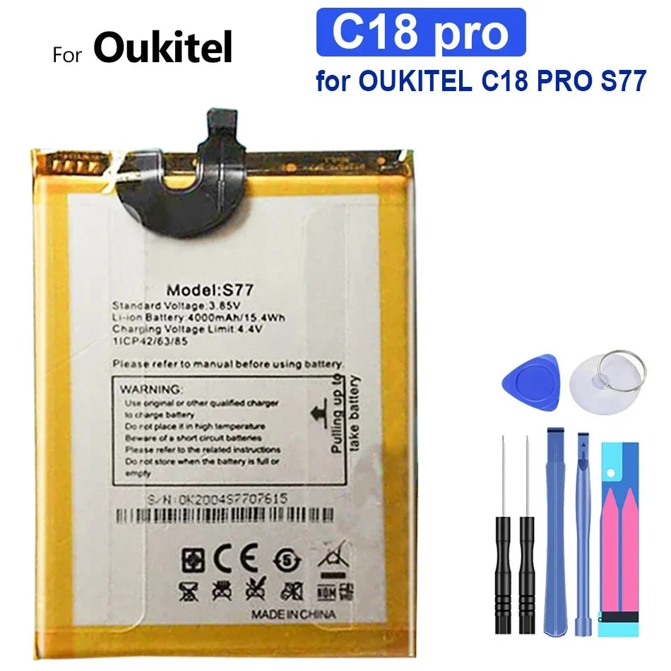 Battery for Oukitel U25 U20 U16 U15 U11 U7(pro Plus MAX) U22 U18 U10 C21 C18 C17 C15 C12 C11 C5 S70 Pro C25 C10 C8 C4 C2 S80 S77