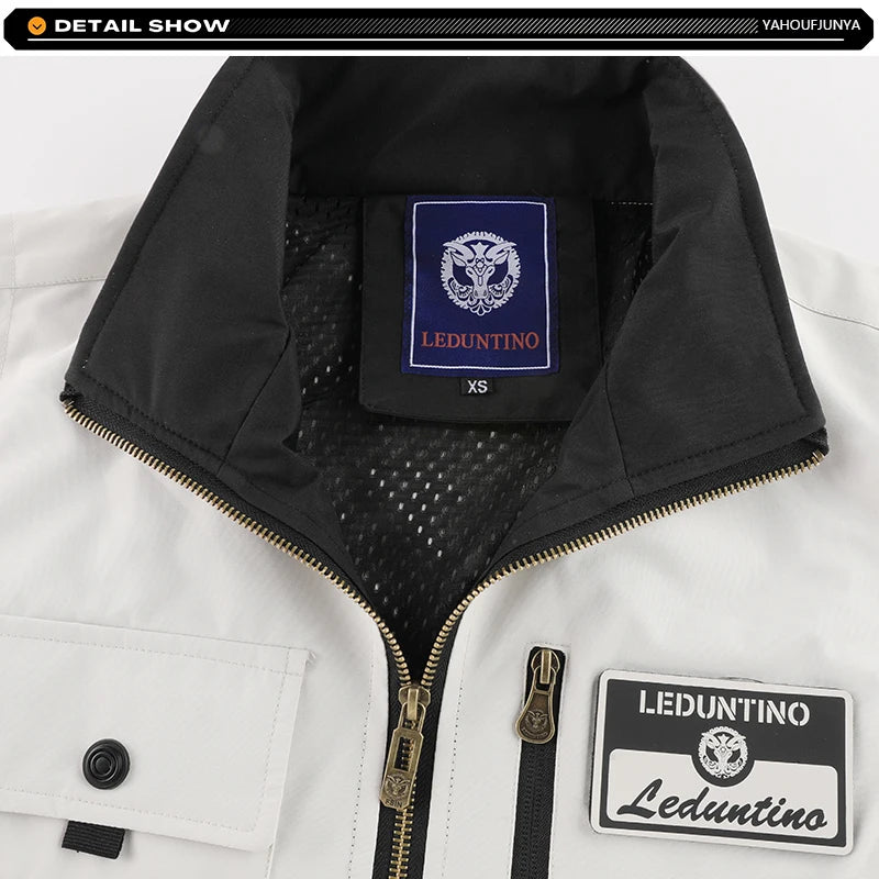 2026 New Summer Men Sleeveless Outdoor Cargo Leisure Lapel Vest Men Pocket Solid Color Fishing Camping Thin Vest Male Waistcoat