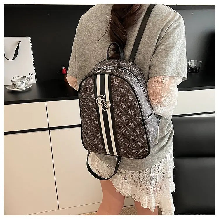 Luxury large capacity outdoor travel handbag, modern trendy women's backpack, classic design zipper shoulder bag
