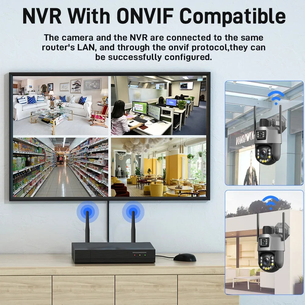 Securexpert 8MP 50X Zoom PTZ Camera WiFi Dual Lens 4K 20X Outdoor Surveillance 120m Ultra Long IR Vision ONVIF Security Camera