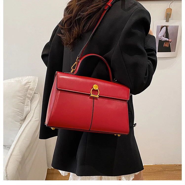 2025 New Classic Style Solid PU Square Shoulder & Crossbody Bags High Quality Sense of Luxury Simple Commute Handbags for Women