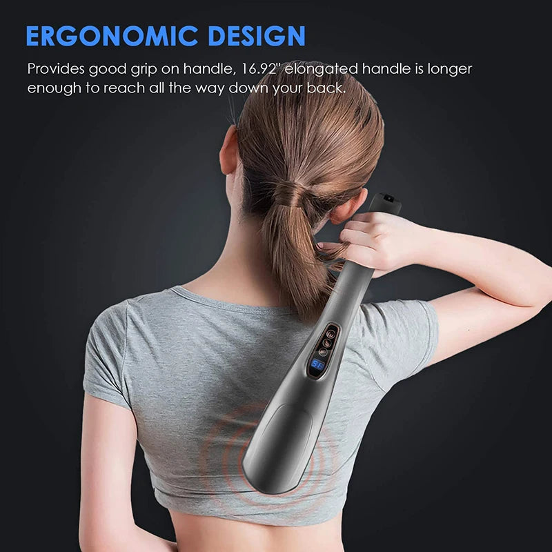 Back Massager Cordless Handheld Back Massager Handheld Electric Heat Deep Kneading Tissue For Full Body Pain Relief
