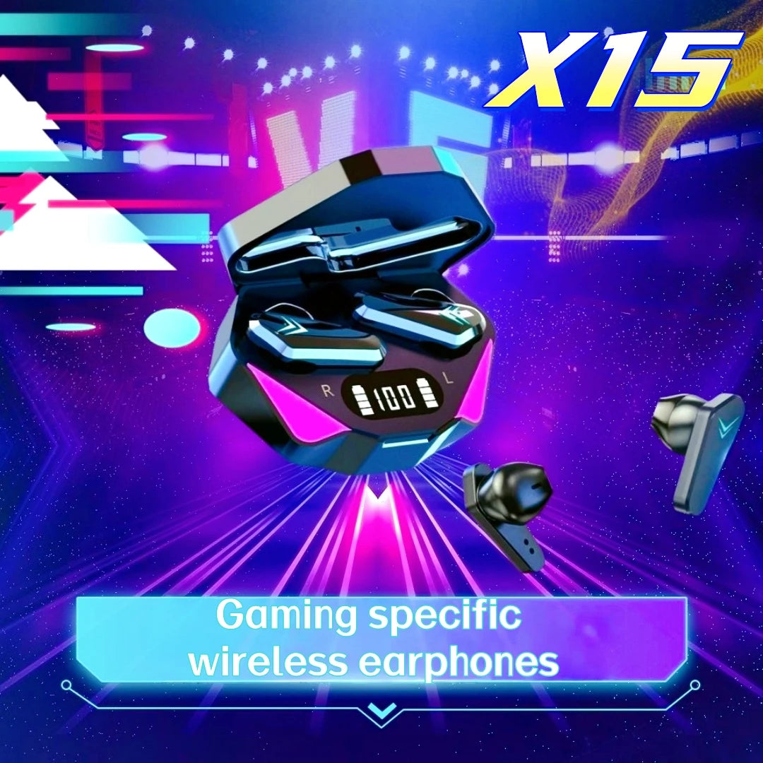 X15 Gaming Wireless Headset, Good Sound Quality, Binaural Stereo, Built-In Microphone That Can Be Called with Voice,