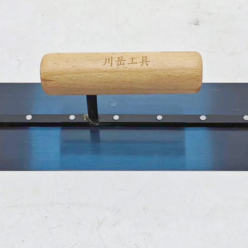 60CM Plastering Trowel Wooden Handle Blue Steel Blade Skimming Construction Putty Knife Drywall Tools Spatula for Smoothing