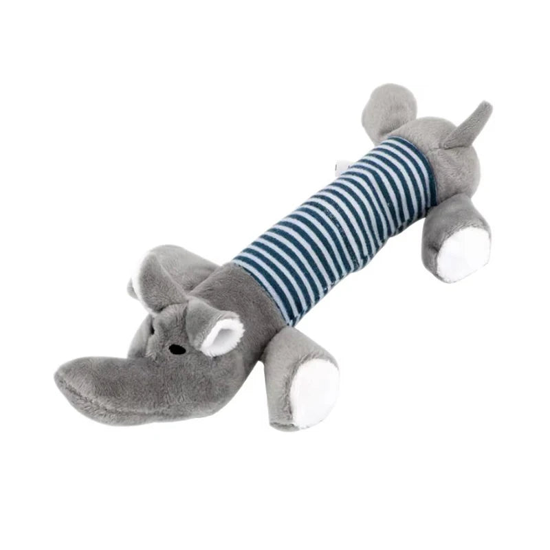 Pet Dogs, Cats, Plush Cartoon Embroidery, Bite Resistant and Stress Relieving, Ducks, Pigs, Elephants, Cute Vocalizations Toys