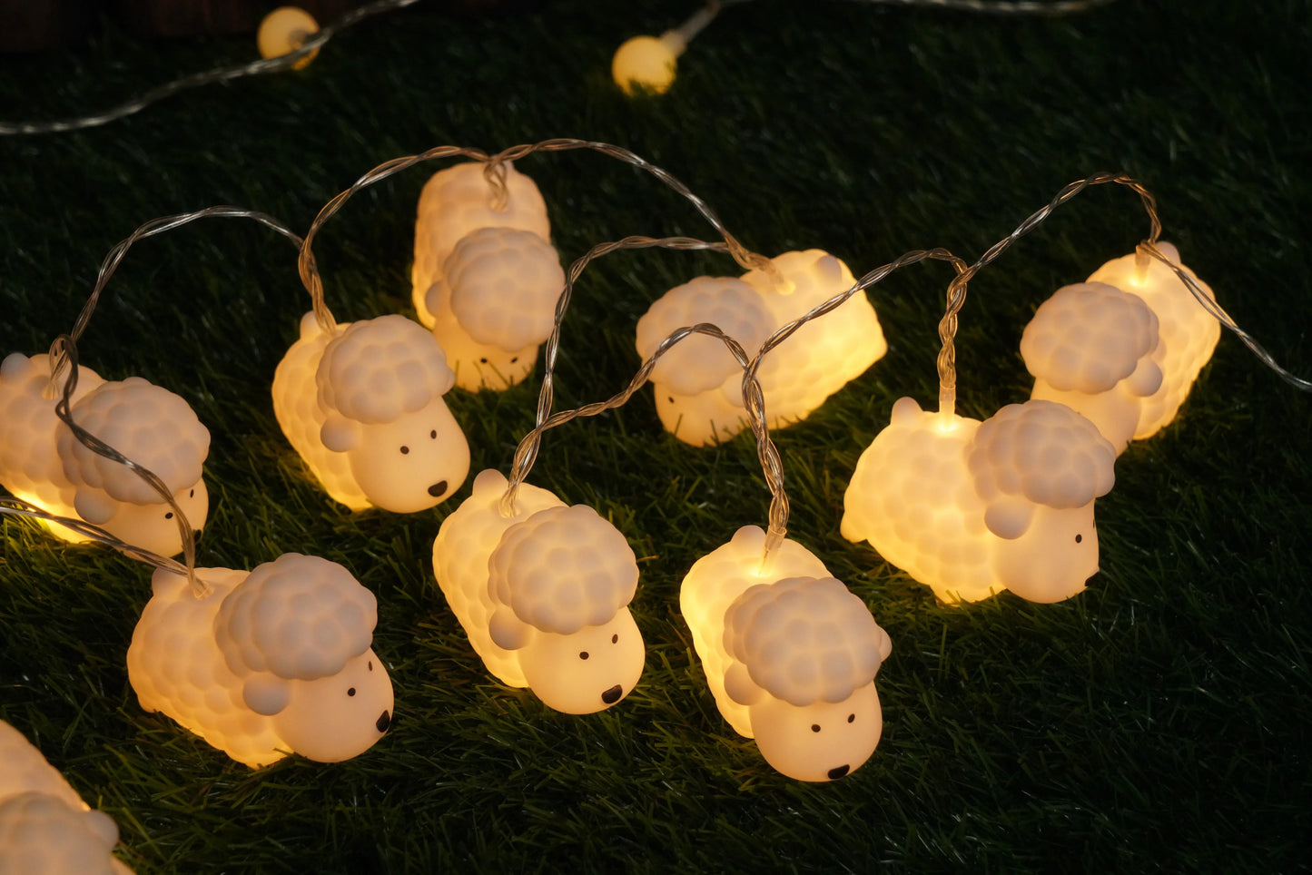 New LED Rubber Coated String Lights for Kids Room Decor-Cute 3D Sheep Animal Shaped Night Light,Birthday Nursery Wall Decoration