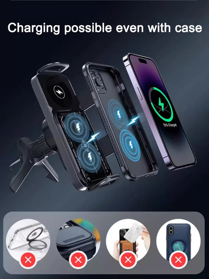 Intelligent Mobile Phone/Pad Holder Magnetic Phone Holder for Car Auto Rotating Phone Holder Wireless Car Charger