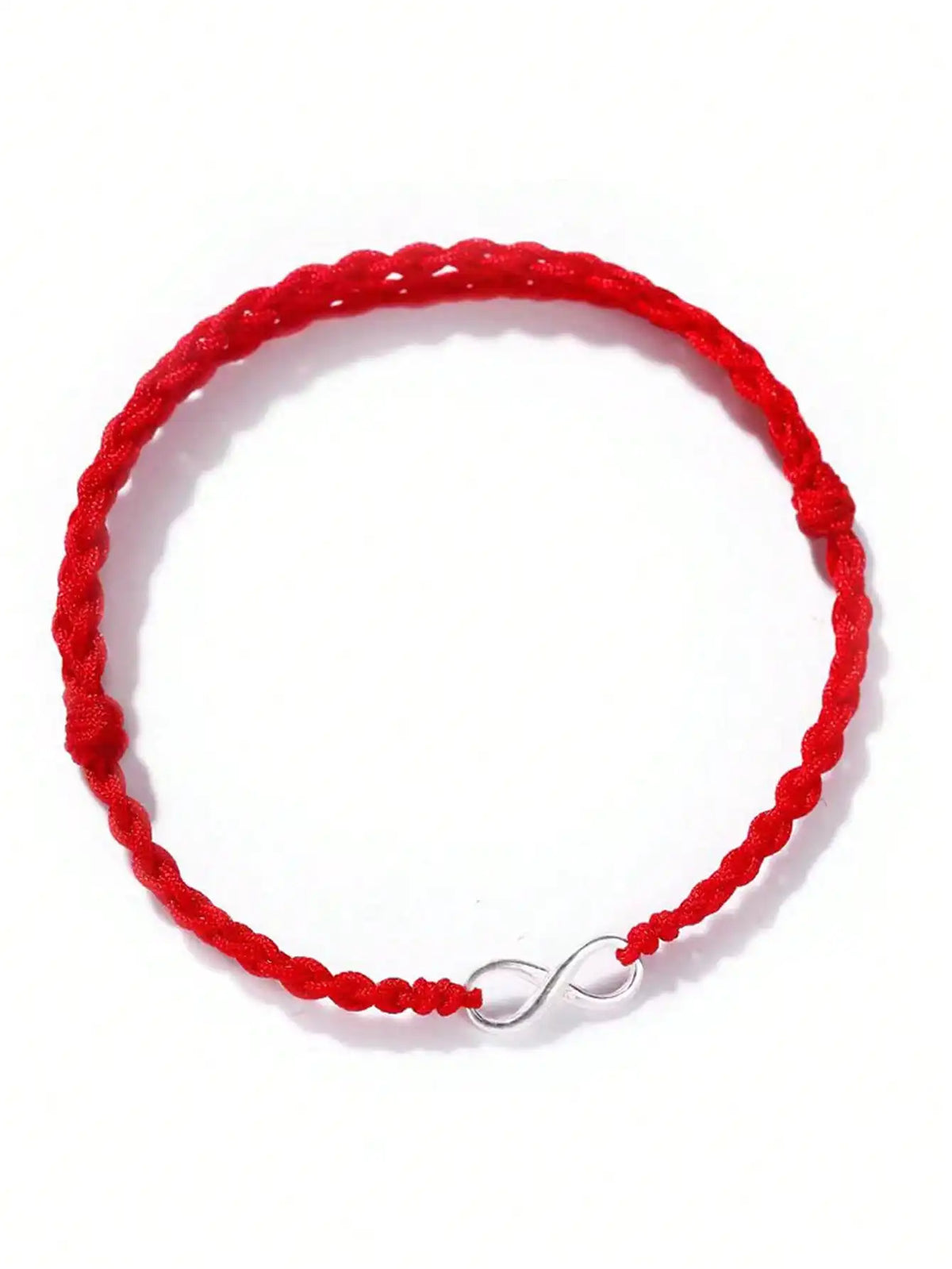 S925 Sterling Silver Infinity Symbol Red String Bracelet, Adjustable Braided Couple Bangle for Him Her, Love Gift with Gift Box