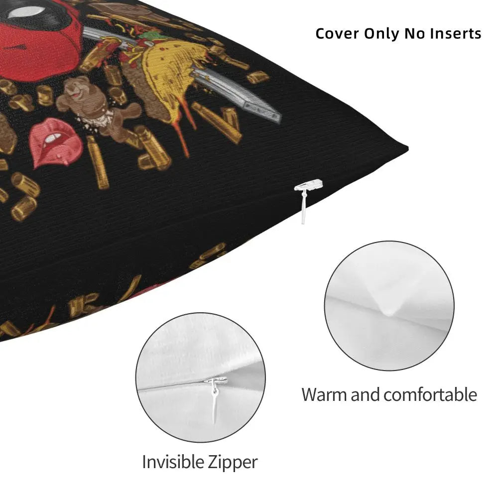 Custom Deadpool Wolverine Cartoon Manga Cushion Cover Soft Cute Pillows