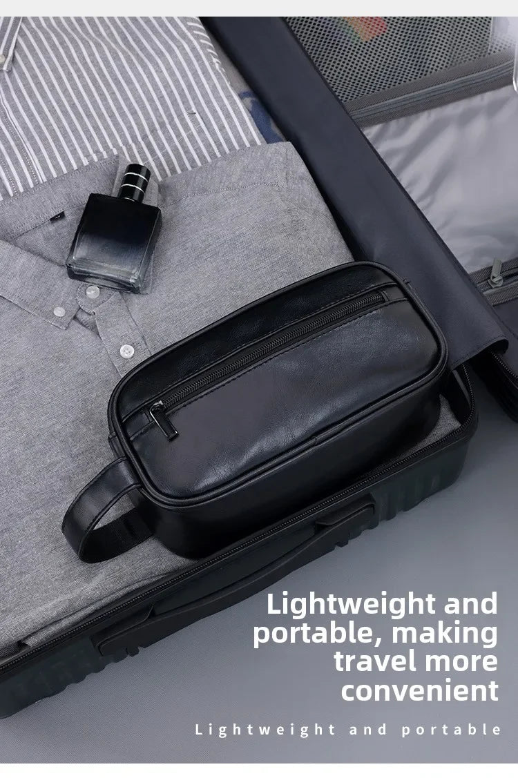 Multi Pockets PU Toiletry Bag For Women Men Travel Essentials Makeup Bags Waterproof Hanging Bag Cosmetic Washing Organizer Bag