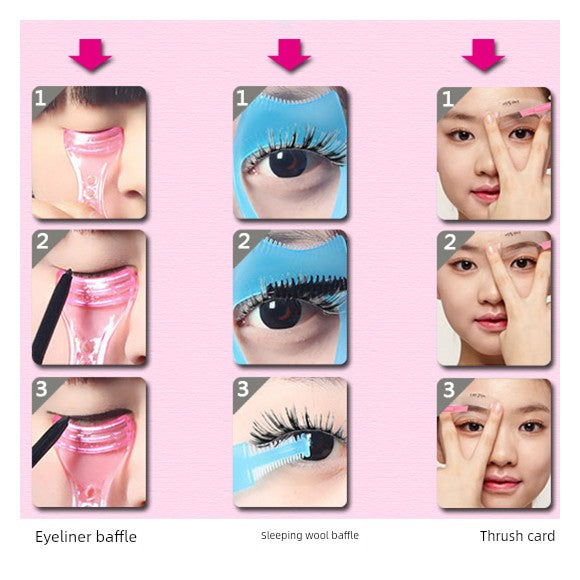 Novice Eyeliner Mascara Anti-Smudge Aid Eyebrow Pencil Eyebrow Stencil Flat Eyebrow Suit Handy Gadget Hot