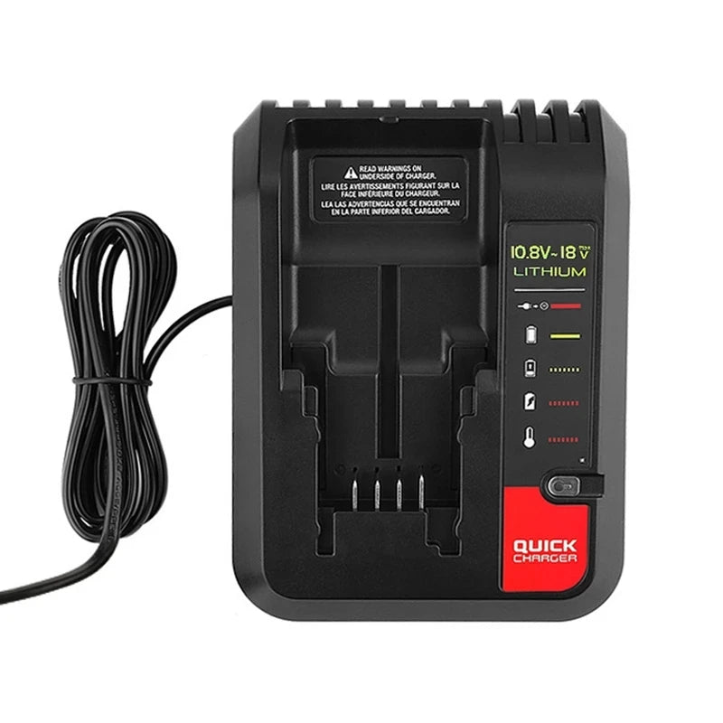EU Plug 18V Replacement Lithium Battery Charger for Black and Decker PORTER CABLE Stanley Lithium Battery Charger 2A 10.8-20V
