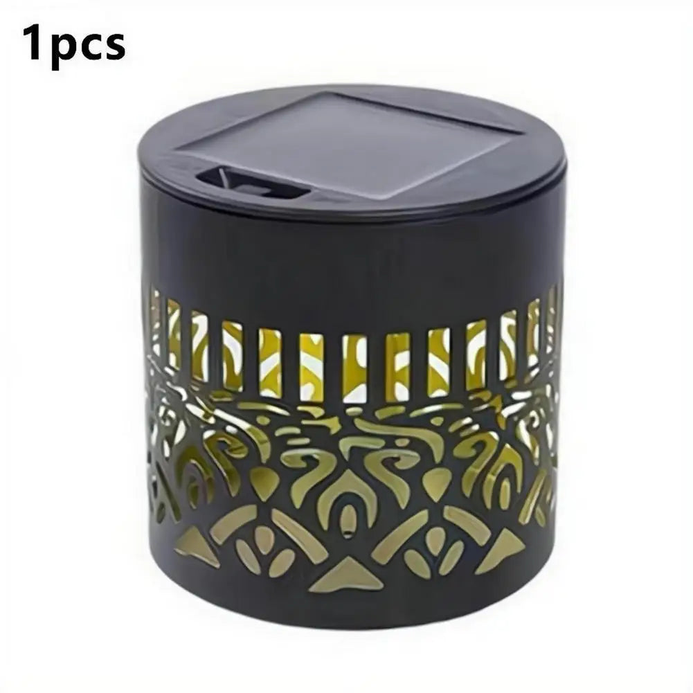 Solar Mandala Projection Waterproof Lantern, Hollow LED Wall Light for Backyard Pathway Courtyard Outdoor Night Decor
