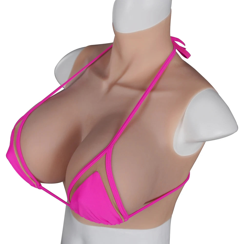 Halloween Cosplay Fake Chest False Boobs Silicone Filler Realistic B-H Cup for Crossdresser Transgender Drag Sissy Cosplay Chest