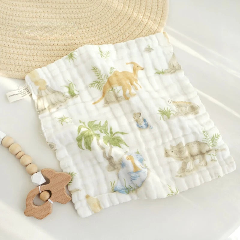 5pcs Cotton Muslin Baby Face Towels 6 Layer Gauze Square Burp Cloths Newborn Baby Hand Towel Soft Wash Handkerchief Baby Items