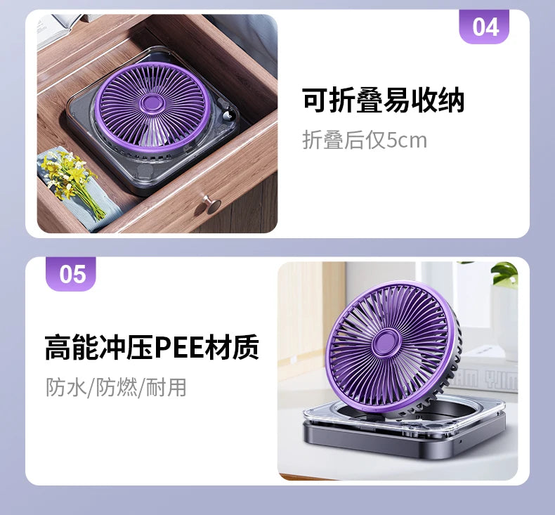Remote Control Wall Hanging Electric Fan, Kitchen Toilet Special Refrigeration Mini Air Conditioner, Silent Charging Wall Fans