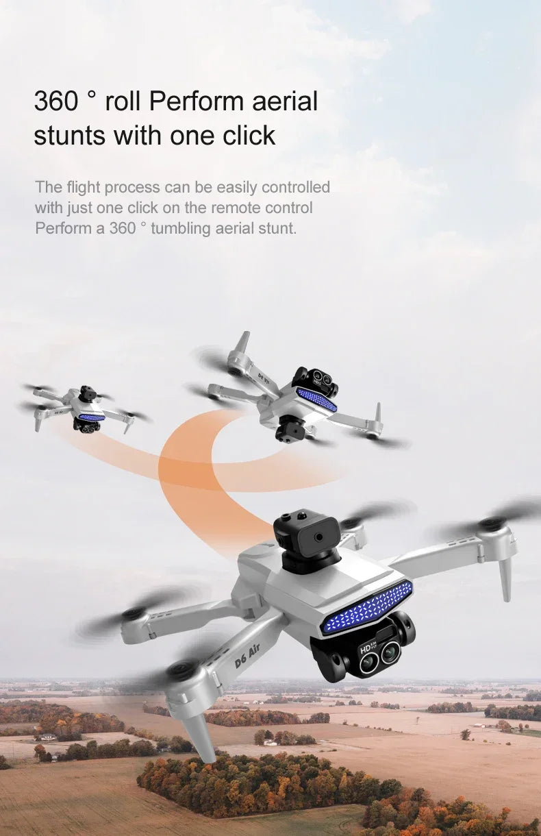 New D6 Mini Drone 4k Profesional 8K HD Camera Obstacle Avoidance Aerial Photography Brushless Foldable Quadcopter Gift Toy 6000M