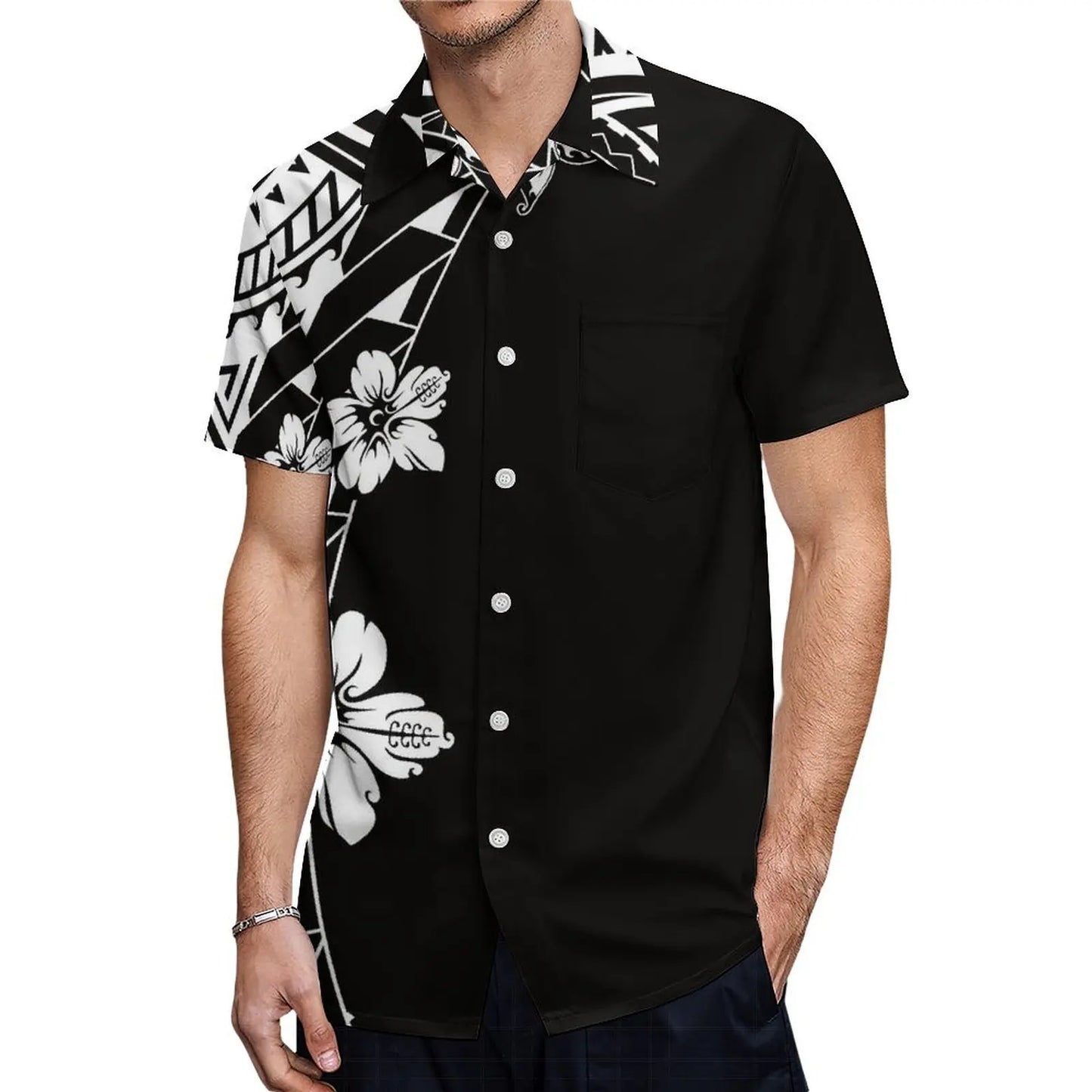 Custom Polynesian Tribal Couple Set Samoan Women'S Temperament Slim Dress Women'S Mermaid Maxi Skirt Men'S Shirt