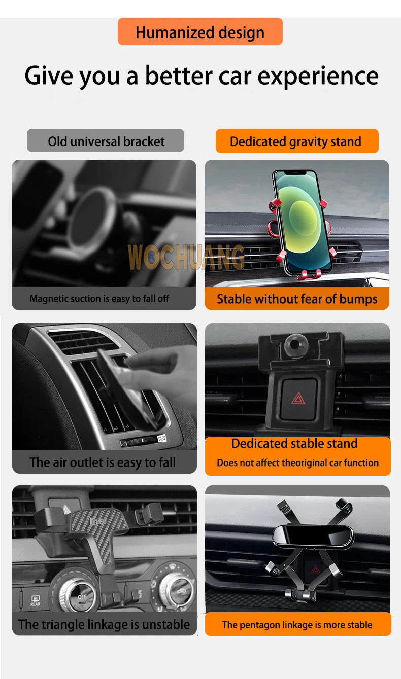 Car Phone Holder For Mazda 6 2004-2015 GPS Special Gravity Navigation Mobile Bracket 360 Degree Rotating Bracket Accessories