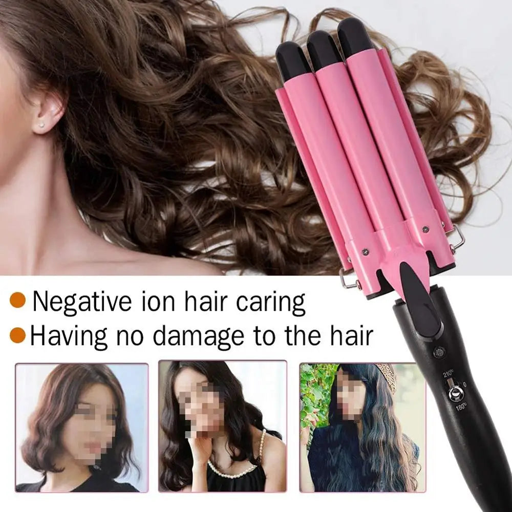 Professional Curling Ceramic Hair Curler Wave Waver Styling Tools Styler Wand Three Barrel Hair Curler Irons Automatic