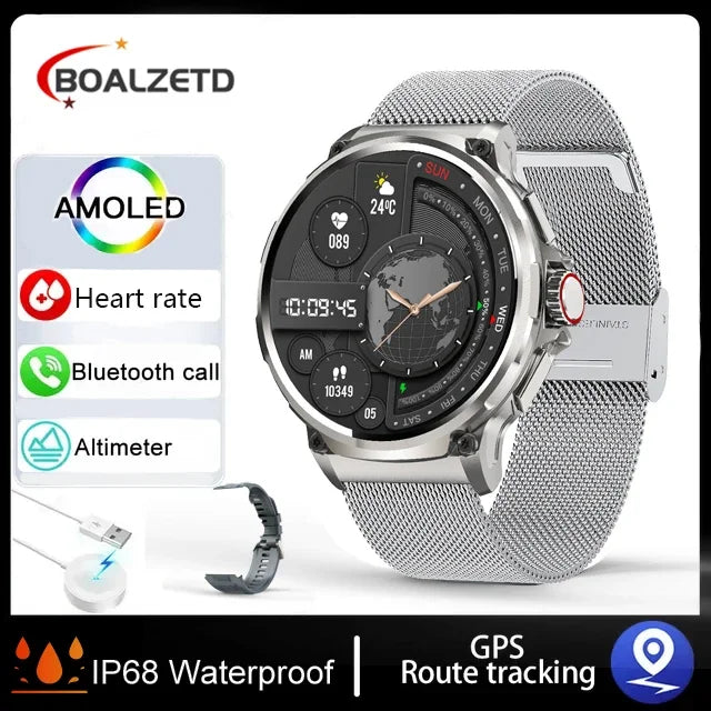 New SmartWatch Men 1.85-Inch HD Sports Bluetooth Call GPS Sports Fitness Tracker HeartMonitor 710mAh Waterproof Watch for xiaomi