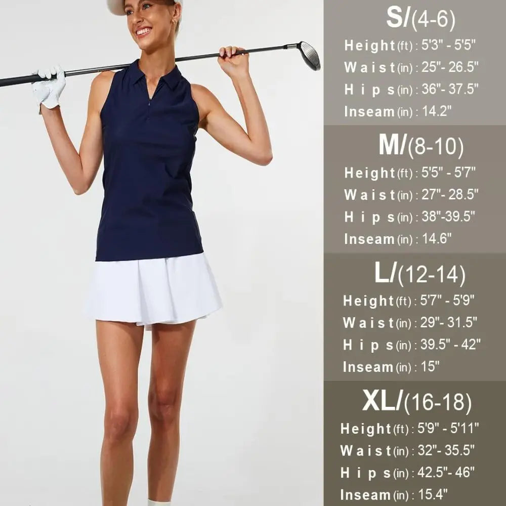 Pleated Tennis Skirts with Shorts Pockets Built-in Shorts High Waisted Skirts 2 in 1 Design Moisture Wickin Running Skirts