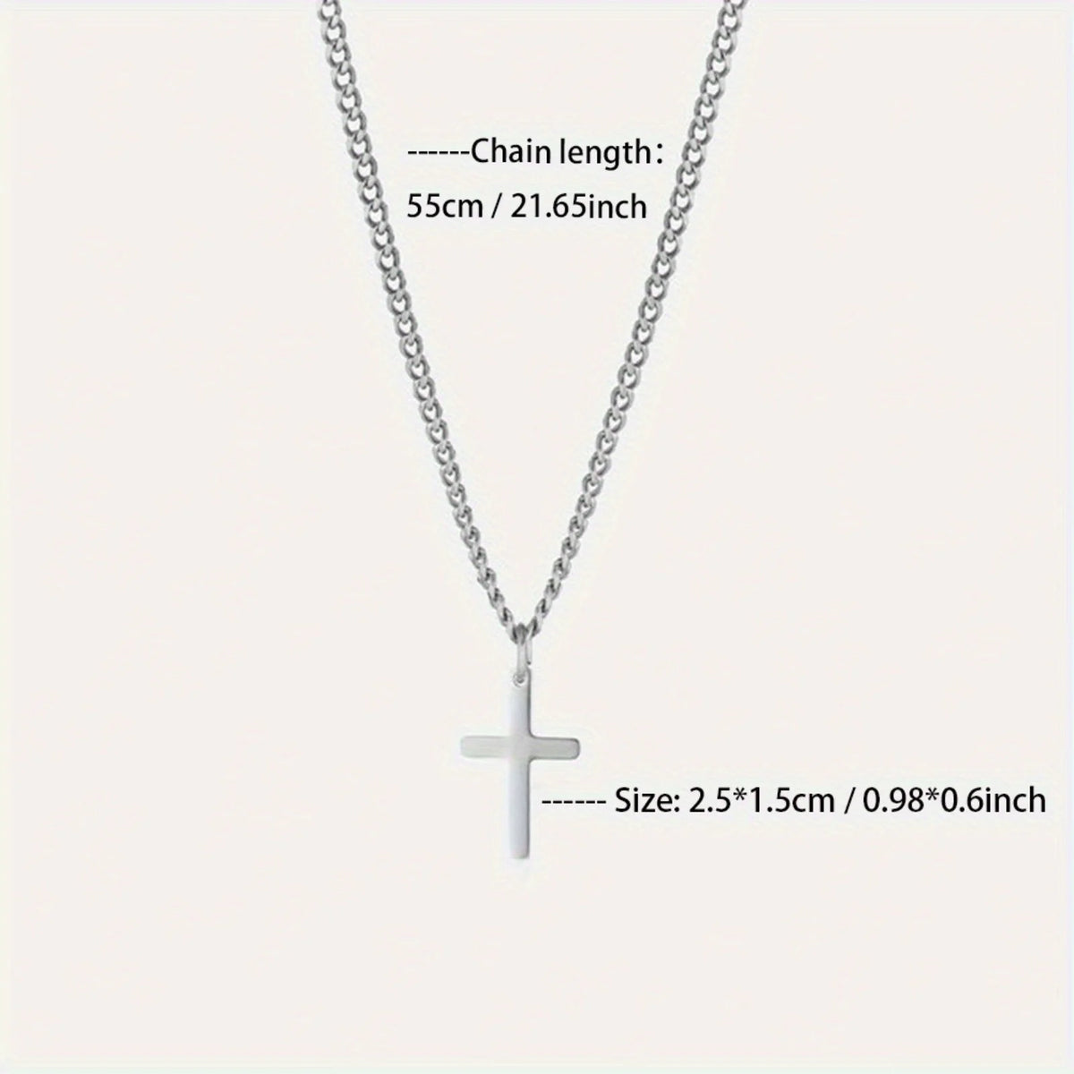 Fashion Minimalist Cross Pendant Necklace for Men Perfect Gift for Boyfriend Trendy Stylish Jewelry