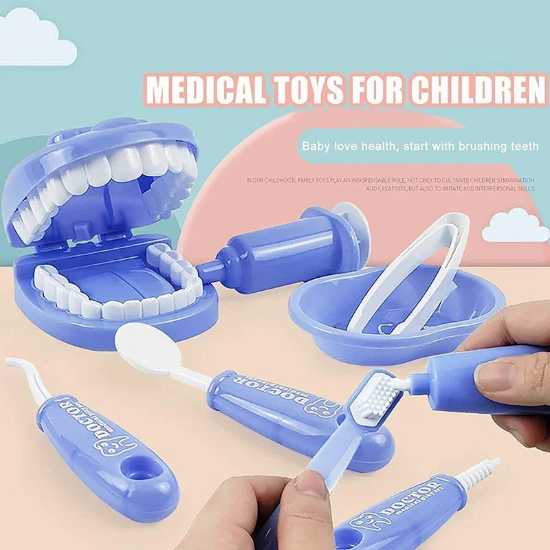 Montessori Pretend Dentist Play Set, Doctors Role Play Baby Kid Learning Toy, Dental Early Education Brushing Medical Toys