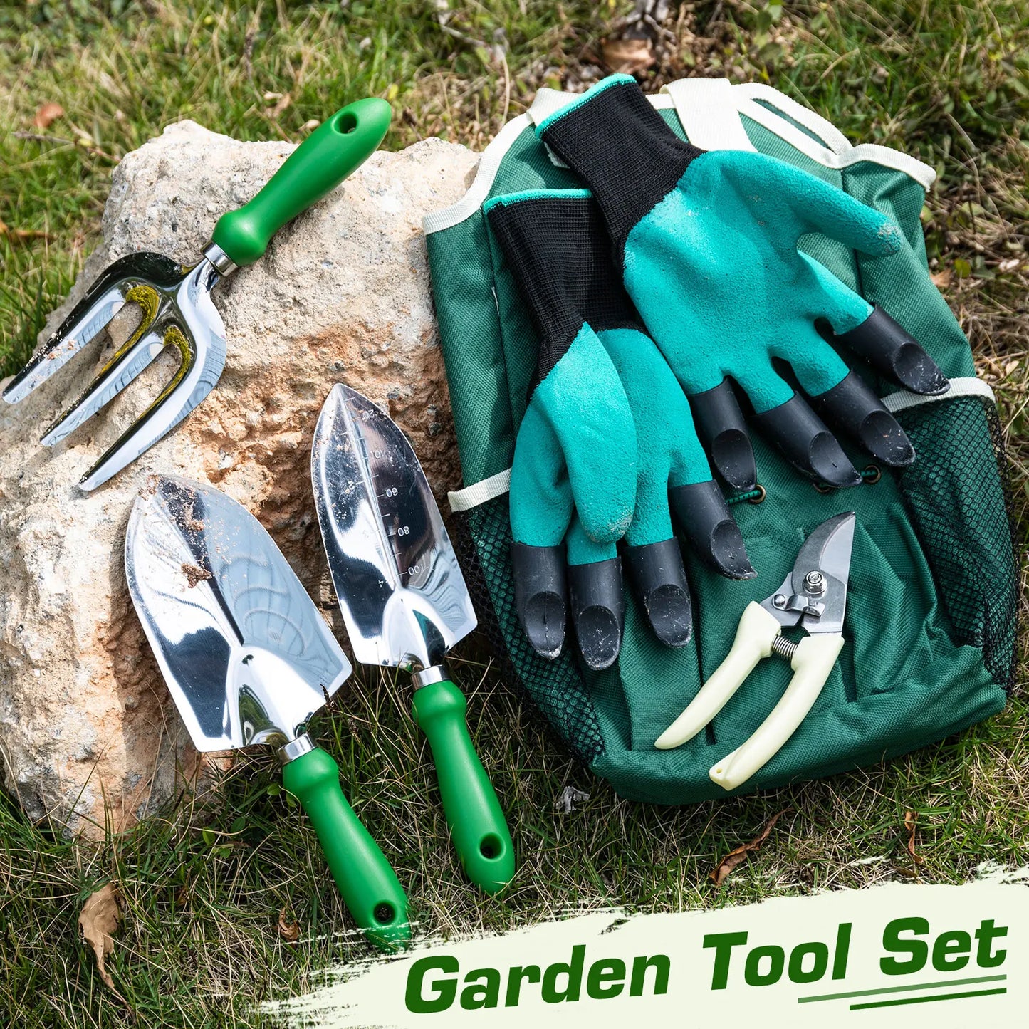 Gardening Tools Set Including Garden Shear  Claw Gardening Gloves Cultivator Transplant Trowel Soil Scoop Outdoor Planting Tools