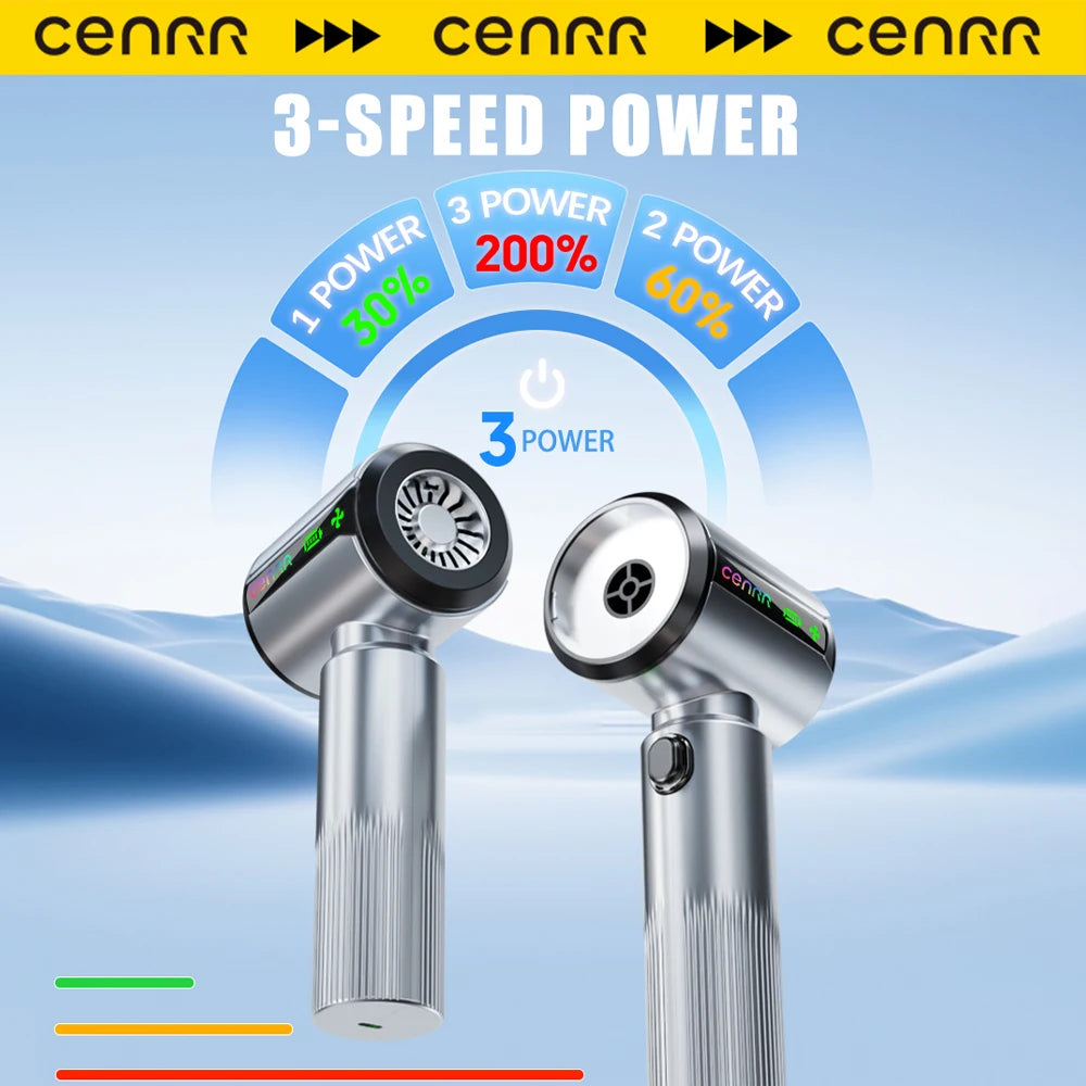 CENRR New Wireless Car Vacuum Cleaner Mini Powerful Portable HandHeld Car Cleaner LED Power Display Gift Lamp Air Gun  7500mAh