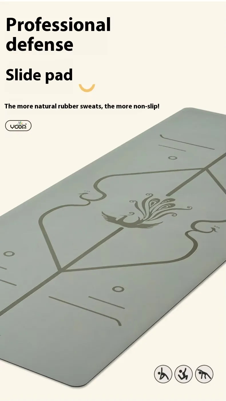 5mm Thick Yoga Mat 2025 - Women's Natural Rubber & PU, Anti-Slip Home Fitness Mat with Custom Design
