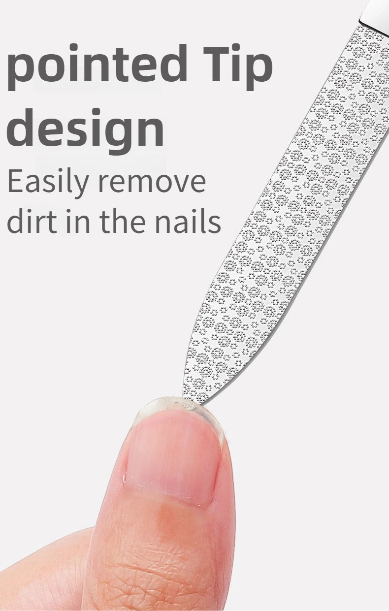 Stainless Steel Double Side Nail File Styling Accessories Polish Remover For Buffer Manicure Tools For Home And Travel