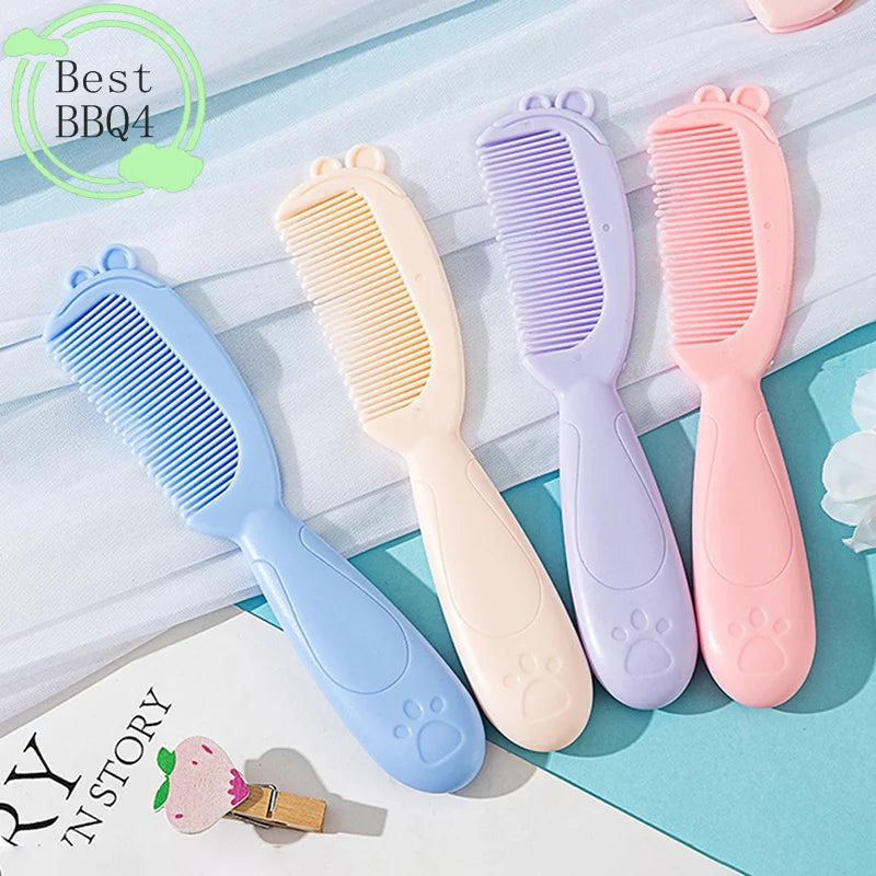 (BBQ4)2Pcs/Set Cute Kids Baby Small Hair Brush and Comb Set for Newborns & Toddlers Baby Brush Soft Bristles Baby Hair Care Gift