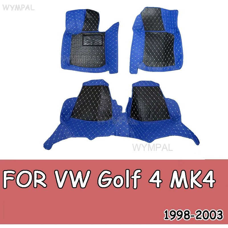 Car Floor Mats For VW Golf 4 MK4 1998 1999 2000 2001 2002 2003 car Accessories Leather Carpets Rugs Foot Pads