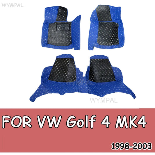 Car Floor Mats For VW Golf 4 MK4 1998 1999 2000 2001 2002 2003 car Accessories Leather Carpets Rugs Foot Pads