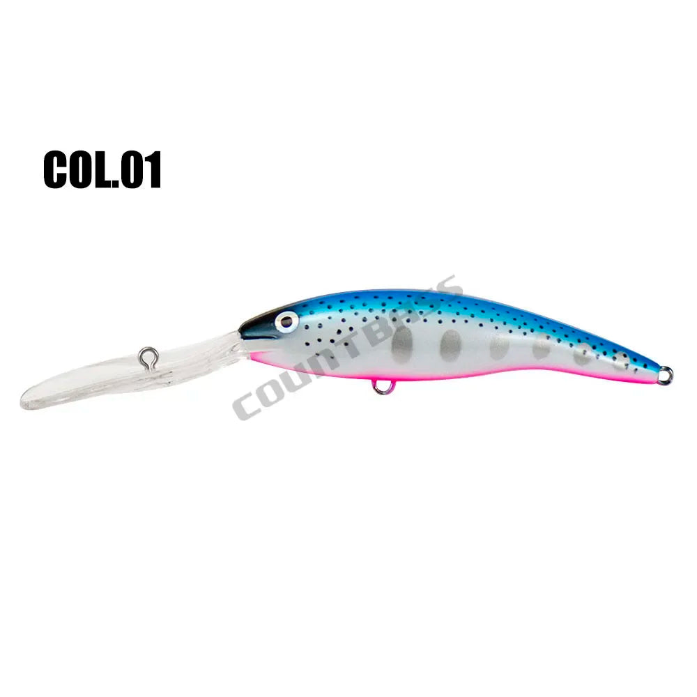 Countbass Deep Tail Wobbler Floating Diving Depth 9M Crankbait Fishing Lures, 110mm 22g