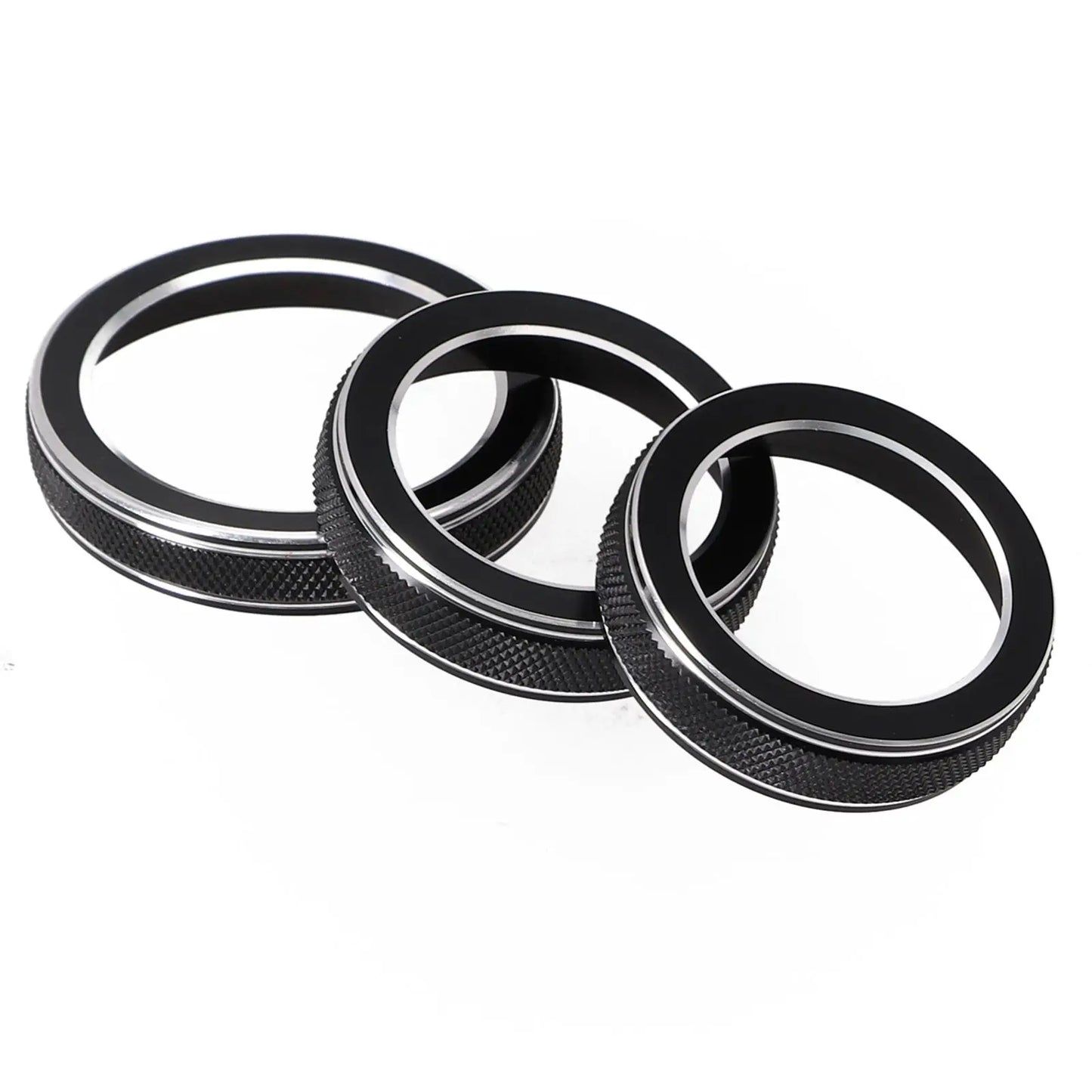 For Jeep Grand For Cherokee 2014 2015 2016 2017 2018 2019 2020 2021 Car Black AC Radio Switch Trim Ring Knob Covers 3pcs