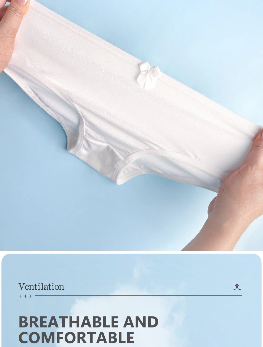 3PCS Kids Panties Girls Pure White Cotton Briefs Little Girl Soft Breathable Panties Baby Underpants Children's Cute Underwear