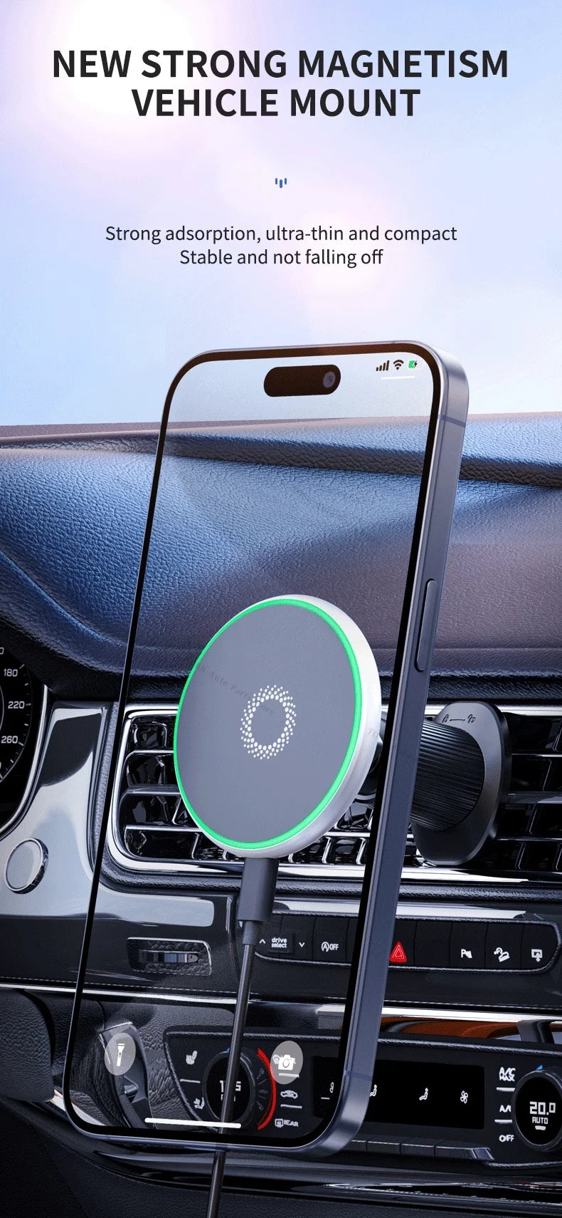 Magnetic Car Phone Holder For Audi Q3 8U 2013-2017 2018 Wireless Charging Special Fixed Bracket Base MagSafe Mount Accessoires